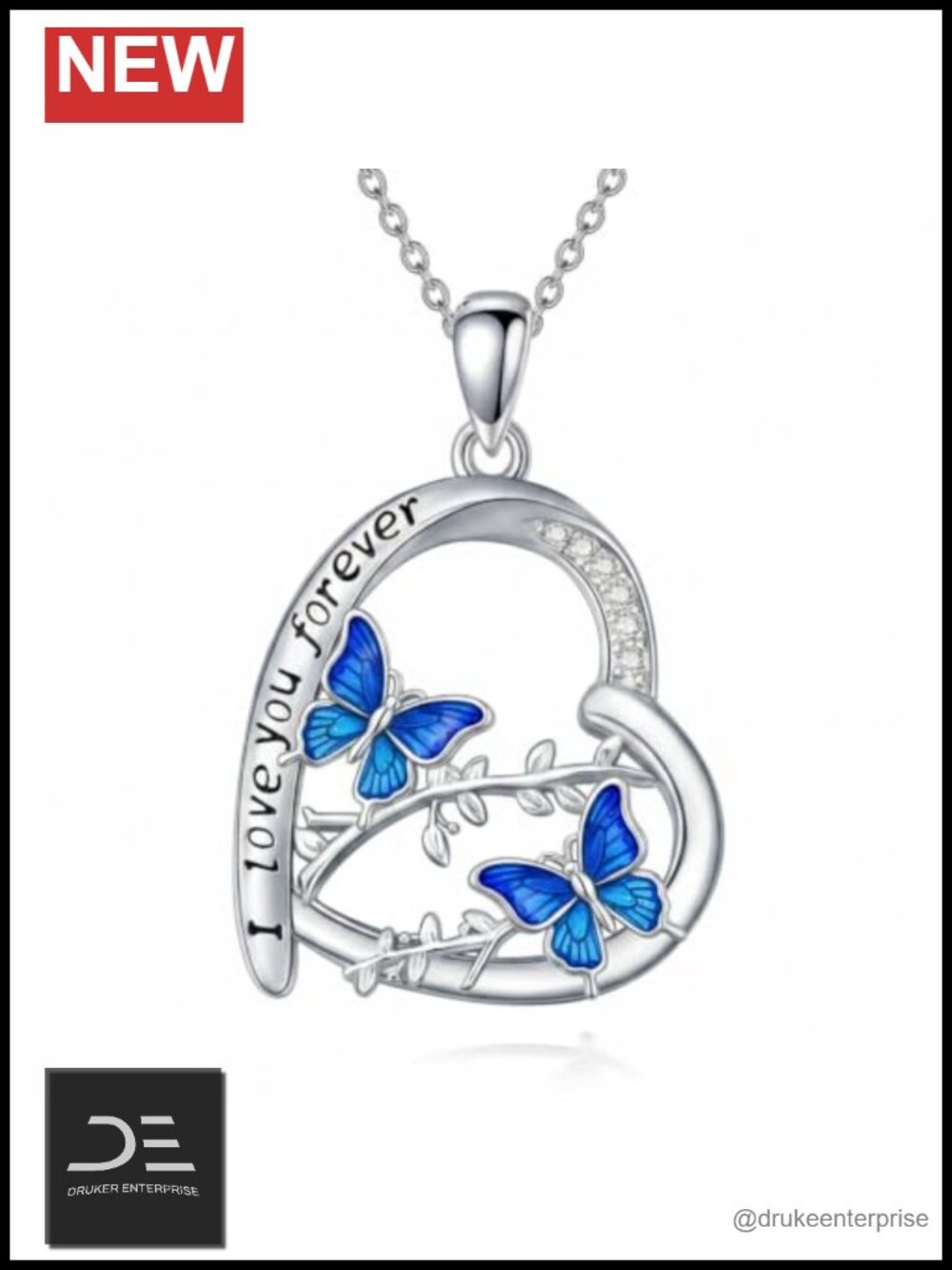 925 Sterling Silver Butterfly Pendant Necklace, Mother Daughter Gift